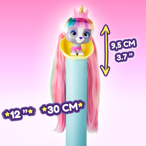 IMC Toys VIP Pets Natty - Bow Power Series - Includes 1 VIP Pets Doll and  6+ Accessories and Surprises for Hair Styling | Girls & Kids Age 3+